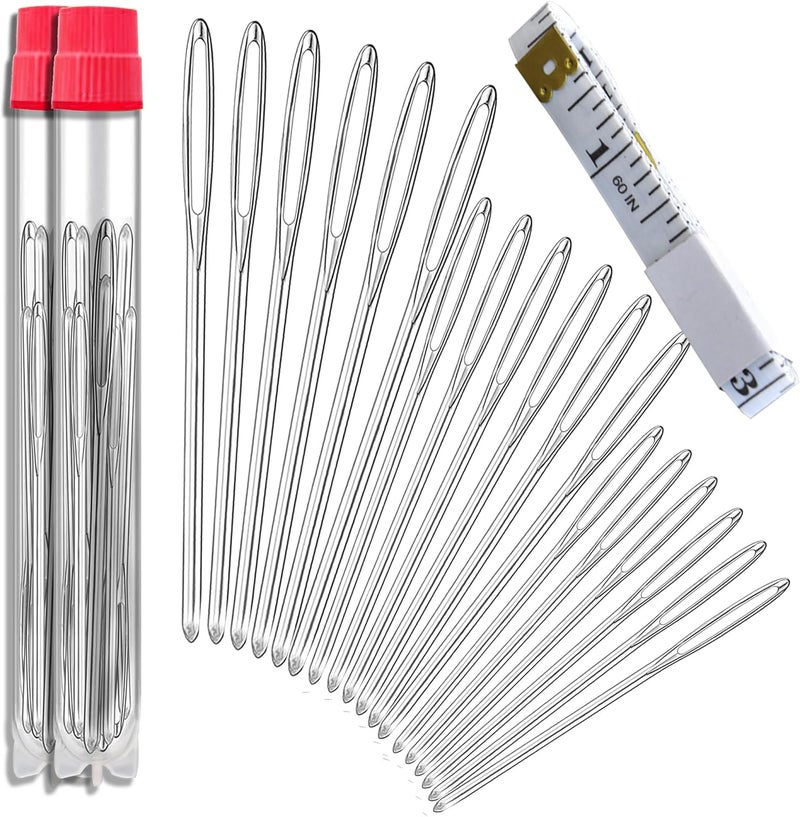 Orrdice 18+1PCS Large Eye Blunt Needles, Stainless Steel Yarn Knitting Needles, Sewing Needles, Crafting Knitting Weaving Stringing Needles,Perfect for Finishing Off Crochet Projects. - Image 1